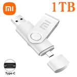 Xiaomi-Clé USB 3.0 de grande capacité,disque U en métal 2 en 1,transfert de fichiers à grande vitesse,clé USB portable étanche,2 To - Type White 1TB