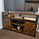 Vintage Retro Tv Cabinet Stand Media Storage Unit Sideboard Industrial Metal