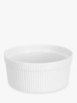 John Lewis Porcelain Round Soufflé Oven Dish, 19cm, White
