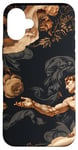 Coque pour iPhone 16 Plus Noir Art Déco Floral Michel-Ange Création Of Adam Sixtine