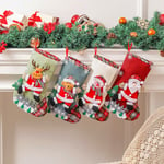 S-giant - Lot de 4 Chaussette de Noel, Petit Chaussettes de Noël à Suspendre Jute Cheminée Personnalisé Mini Bas de Noël, Mini Sac Cadeau Chaussette