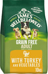 James Wellbeloved Adult Grain-Free Turkey & Vegetables 10 kg Bag, Hypoallergenic