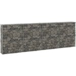 Mur en gabion Clôture de gabion avec couvercles Acier galvanisé 300x30x100 cm 23772