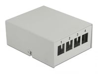 DELOCK – Keystone Patch Panel 4 Port grey (43407)