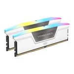 Corsair Vengeance RGB 32GB (2x16GB) DDR5 RAM 6000MHz C40 Memory Kit - White CMH32GX5M2B6000C40W