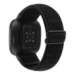 Fitbit Sense Elastiskt Armband i vävd nylon, svart