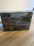THE BOATING LAKE & Pub In Summer 1000 Piece Falcon deluxe Jigsaw Puzzle 11252