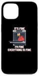 Coque pour iPhone 13 Action de grâce, jeu de mots, amusant, four à dinde, humour It's Fine I'm Fine