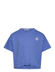 Tom Tailor Cropped T-Shirt With Badge Blå