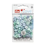 Prym Annähoptik Hellblau 393601 Boutons Pression « Color Snaps Mini » Optique Couture, Love, Bleu Clair, Plastic, Light Turquoise, Blue, Light Blue, 9 mm