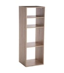 Meuble Etagère 4 cases de rangement effet bois naturel H 100.5 cm