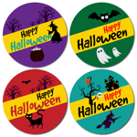 Halloween Stickers 144 Trick or treat giveaways or party bag labels kids