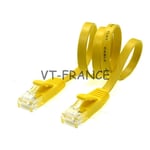 Cable Ethernet Plat Blinde CAT6 RJ45 10GB, Couleur: Jaune, Longueur: 30m