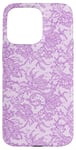 Coque pour iPhone 15 Pro Max Vintage Mauve Dentelle Fleurs