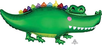 Amscan Happy Gator ballon en aluminium super shape 42 pouces par 19 pouces