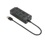 USB 3.0 HUB 4 porttia USB3.0, enintään 5 Gbps vakaa lähetys Plug and Play -aikaa säästävä USB-jakaja Win OS X:lle