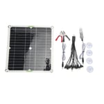 Panneau solaire monocristallin 200W avec pince de batterie, fil allume-cigare 10 en 1, harnais Usb &eacute;tanche pour camping-car, voiture, bateau