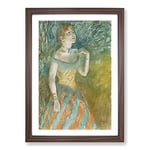 Big Box Art The Singer in Green by Edgar Degas Framed Wall Art Picture Print Ready to Hang, Walnut A2 (62 x 45 cm)