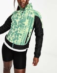 The North Face Womens NSE Fleeski Y2K fleece track jacket in sage green geo print - Size X-Small