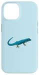 Coque pour iPhone 14 Dessin - Gecko bleu électrique