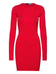 ROTATE Birger Christensen Pointelle Knit Mini Dress Röd