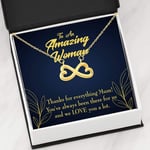 Mother Necklace We Love You Mom Keepsake Card Gift Infinity Stainless Steel Mom Day