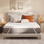 Sweetnight Topper Matelas en Mousse Gel 90 x 190 cm, surmatelas viscoélastique à mémoire de Forme épaisseur de 7 cm, Housse Blanche Amovible et Lavable, surmatelas Doux et Respirant 90 x 190 x 7 cm