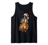 Cello Music Instrument Christmas Hat Xmas Tank Top