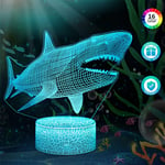 Groofoo - Lampe de Requin 3D Veilleuse led avec Télécommande,16 Couleurs Sélectionnables à Commutateur Tactile Dimmable Lampe de Nuit Cadeau