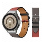 (punainen-hopea)Nahkaranneke Samsung Galaxy Watch 4 Classic 46mm 42mm 44mm 40mm älykellon vyö Ei aukkoja Rannekoru Correa Galaxy Watch 4 ranneke - kellon rannekkeet