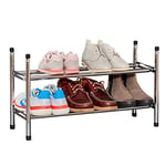 Love IT Store IT - Étagère à Chaussures Extensible en Métal, Design Empilable pour 10 Paires, Idéale pour Entrée, Salon - Chrome Durable