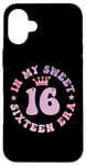 iPhone 16 Plus In My Sweet Sixteen Era 16th Birthday Groovy Retro 16th Case