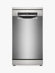 Bosch Series 4 SPS4HMI49G Freestanding Slimline Dishwasher, Silver Inox