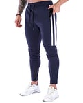 Suwangi Pantalon de Jogging Homme Course Training Pantalon de Survêtement Léger Casual avec Poches Zippées