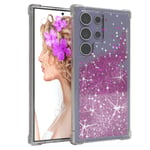 For Samsung Galaxy S24 Ultra Phone Cover Liquid Glitter Case Purple