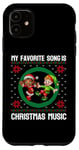 Coque pour iPhone 11 Ma chanson préférée est Christmas Music Funny Xmas Ugly Sweaters