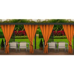 Rideaux d'extérieur pour terrasse 4x155x200cm Orange- Rideau pour Pergola Imperméable Rideau Exterieur pour Terrasse Rideau Pare-Soleil pour Balcon