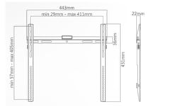 Support TV fixe ultra plat 32-55 pouces - SUPSTV002