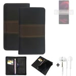 Wallet Case + headphones for Sony Xperia 5 III Protective Cover Brown