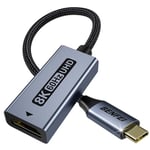 BENFEI Adaptateur USB C vers HDMI 2.1 (8K@60Hz, 4K@240Hz, Coque Aluminium, Tresse Nylon) Compatible avec iPhone 15/16 Pro/Max, MacBook Pro/Air 2023, iPad Pro, Surface Book 2 Lire la Suite