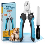 PORTENTUM Dog Nail Clippers for Large and Medium Breed (6") Professional Pet Nail Clipper Suitable for Cats, Rabbits and Guinea Pigs with Safety Lock and Protective Guard to Avoid Over Cutting