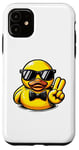 Coque pour iPhone 11 Canard en caoutchouc jaune rétro cool dans les années 70 80 Funny Duck