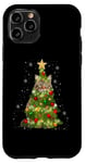 Coque pour iPhone 11 Pro Cat Maine Coon Sapin de Noël pour les amoureux des chats