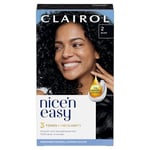 Clairol Nice'n Easy Crème Permanent Hair Dye, 2 Black, 240g