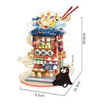 Kumamon Bear Building Blocks City Stree View Series Sakura Flowers House DIY Cof