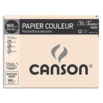 Canson Pochette de 12 feuilles - mi teintes format 24 x 32 cm 160 g coloris noir Réf : 317104