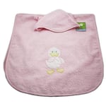 Bubabù ACC025-ROS Peignoir Poncho Duck Enfant poncho en éponge avec capuche brodée, 100% coton, fabriqué en Italie, rose, 45 x 47 cm