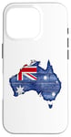 iPhone 16 Pro Australia Down Under Wooden Australian Flag Map Gift Case