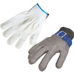 Gants de travail en acier inoxydable résistant aux coupures 316L Protection de niveau 5 en fil métallique pour boucher de cuisine XXL(Un gant)