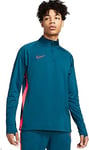 Nike Dry Academy Dril Sweatshirt T-Shirt Homme, Valerian Blue/Laser Crimson, FR : L (Taille Fabricant : L)